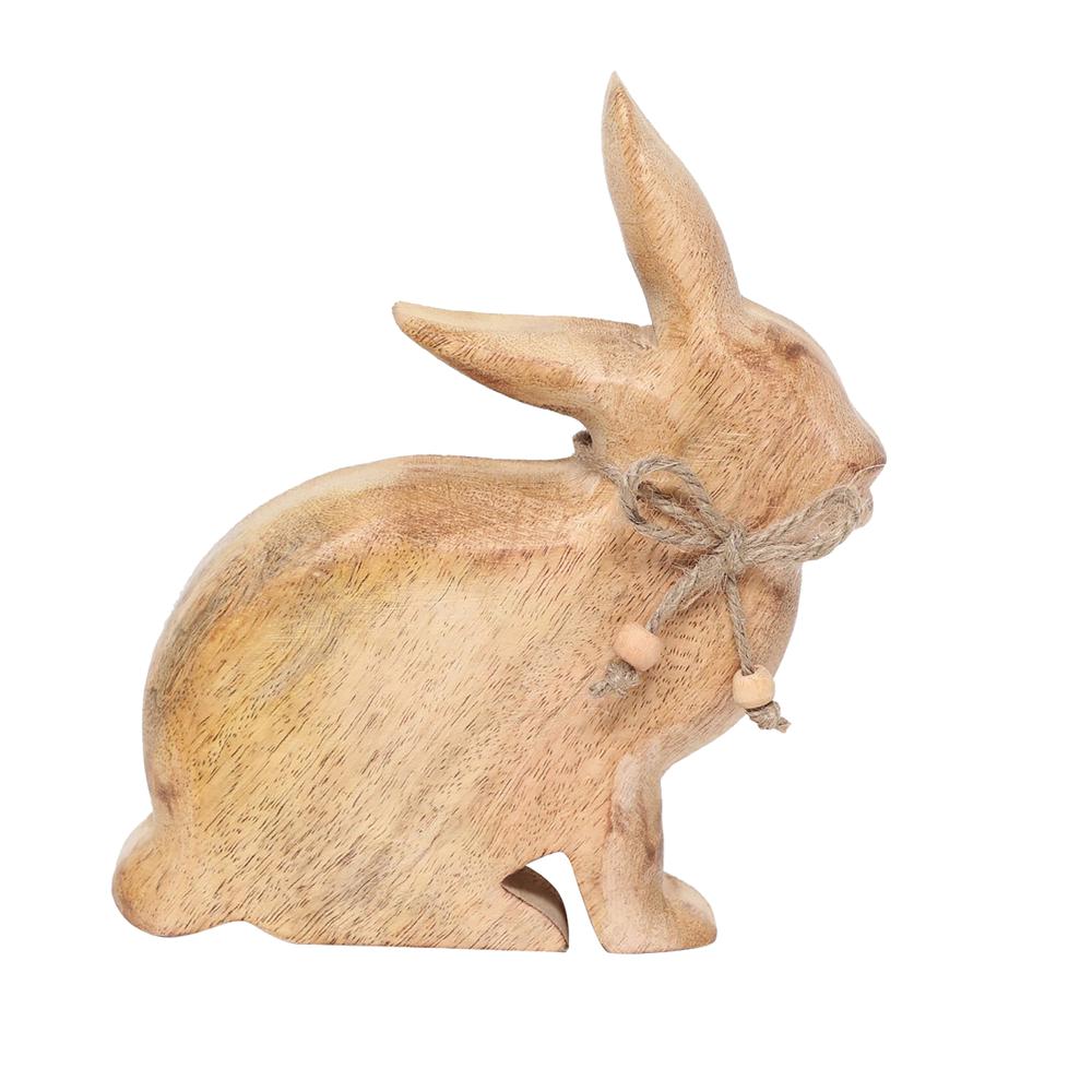 Mango Wood, 8" Bunny, Brown. Picture 1