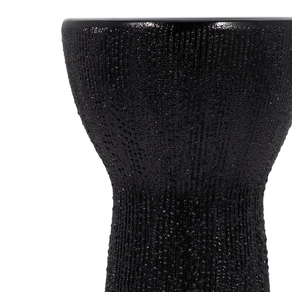 Cer, 14" Bead Candle Holder, Black. Picture 3