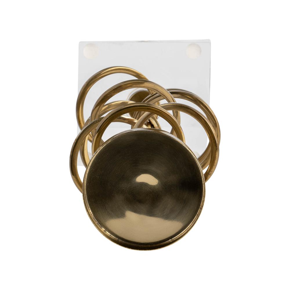 Metal, 12" Ring Toss On Acrylic Candleholder, Gold. Picture 6