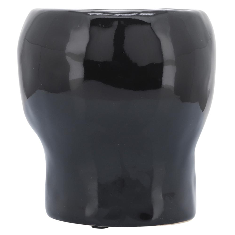 Cer, 5" Skull Vase, Black. Picture 5