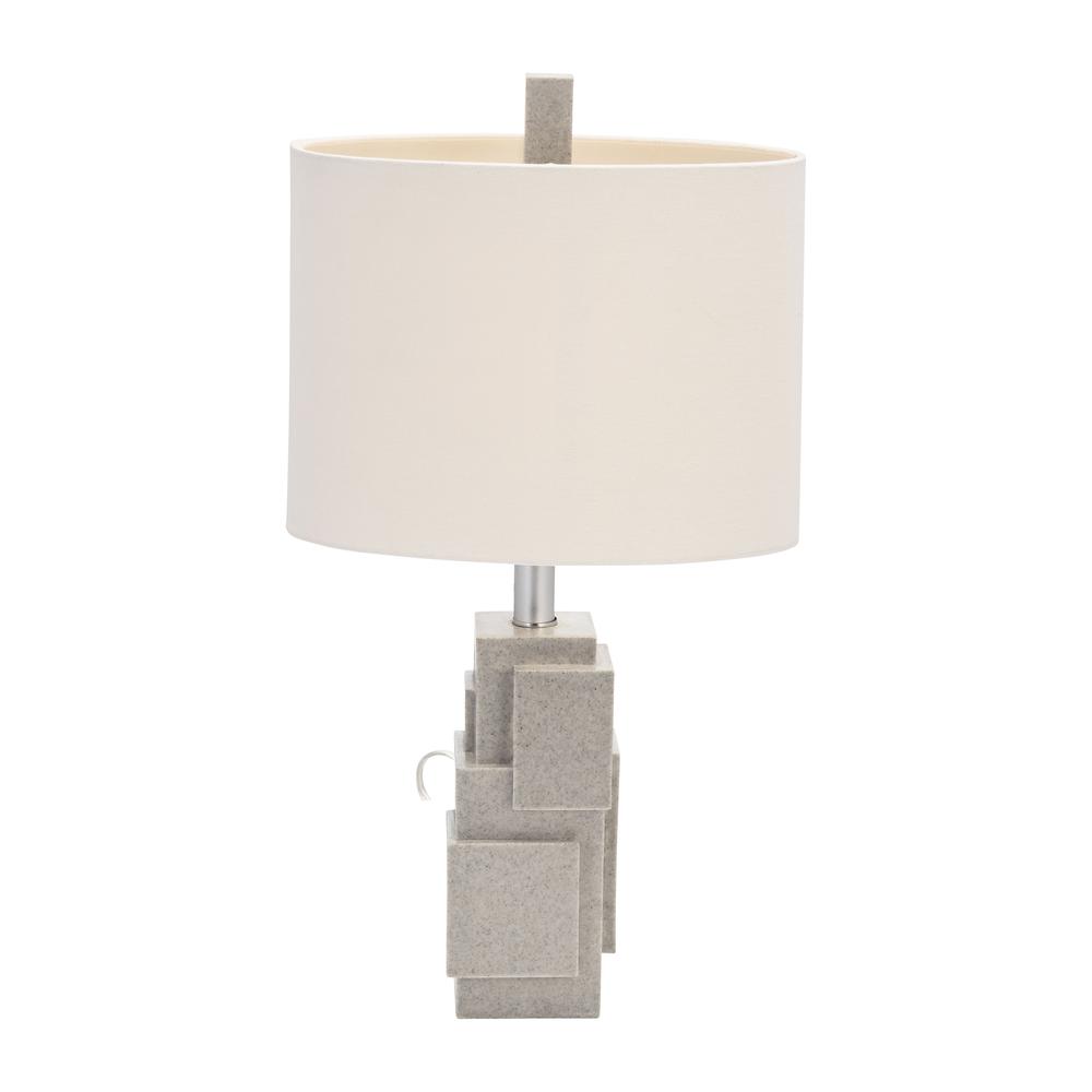 Resin 21" Blocks Table Lamp,gray. Picture 1