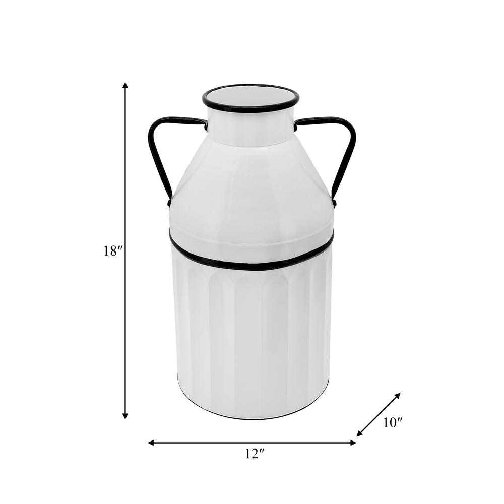 Metal 18"h Milk Bucket, White. Picture 4