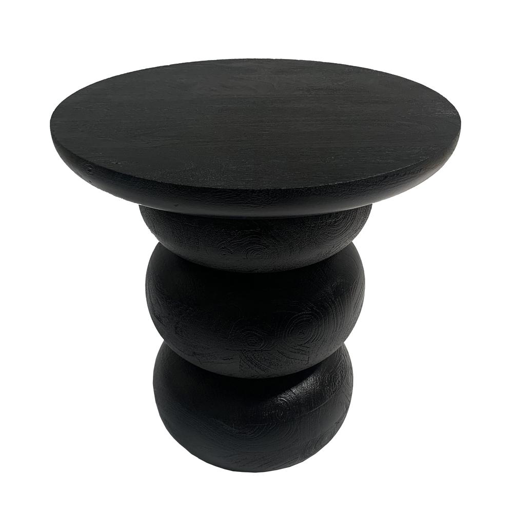 Wood, 19" Bibendum Accent Table, Black. Picture 1