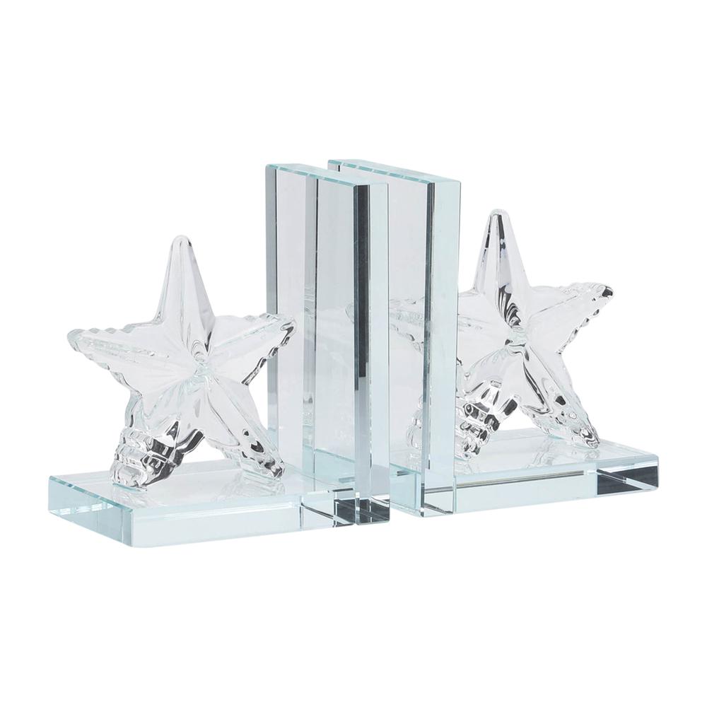 Crystal, S/2 5"h Star Bookends. Picture 1
