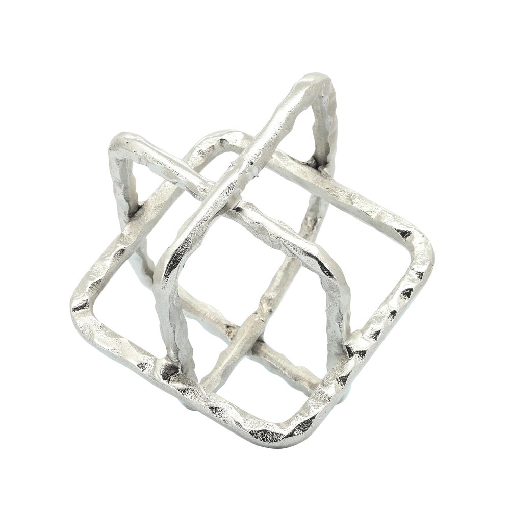 Metal 7" Square Orbs, Silver. Picture 2