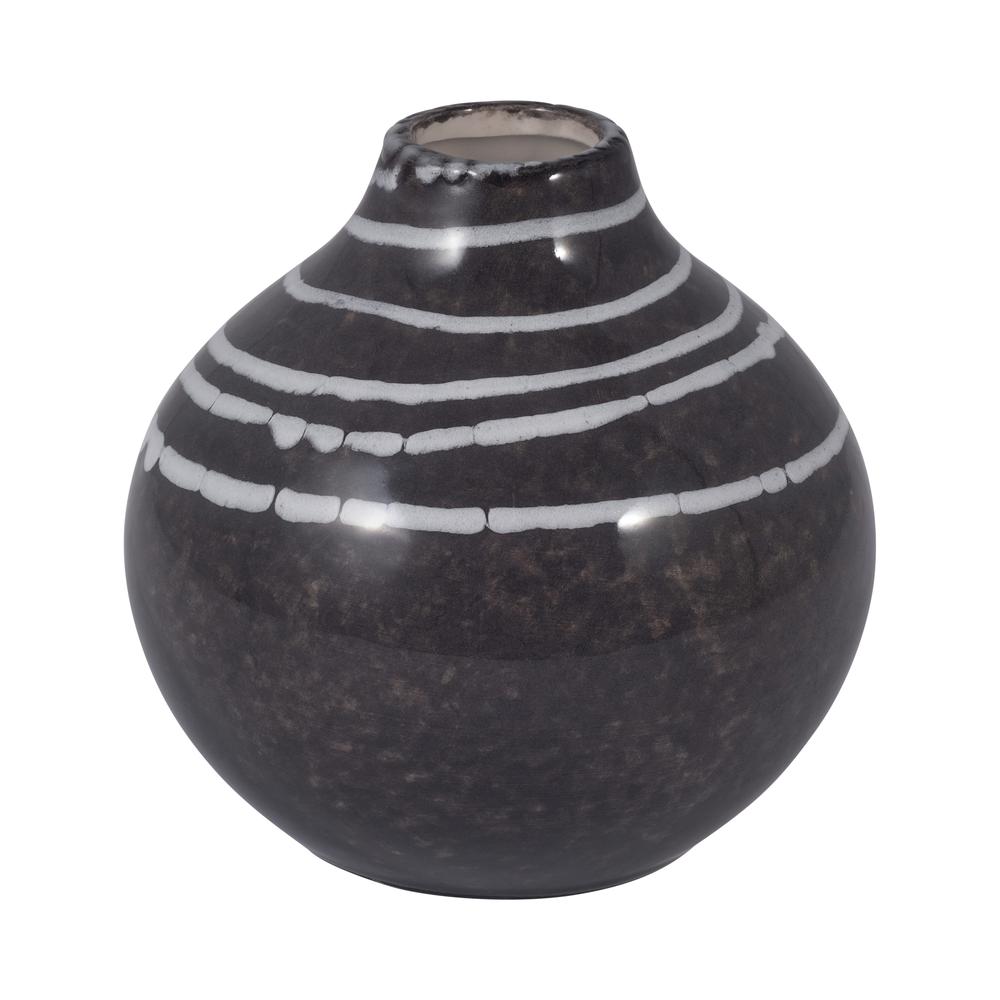 Cer, 5" Primeval Vase, Black. Picture 1