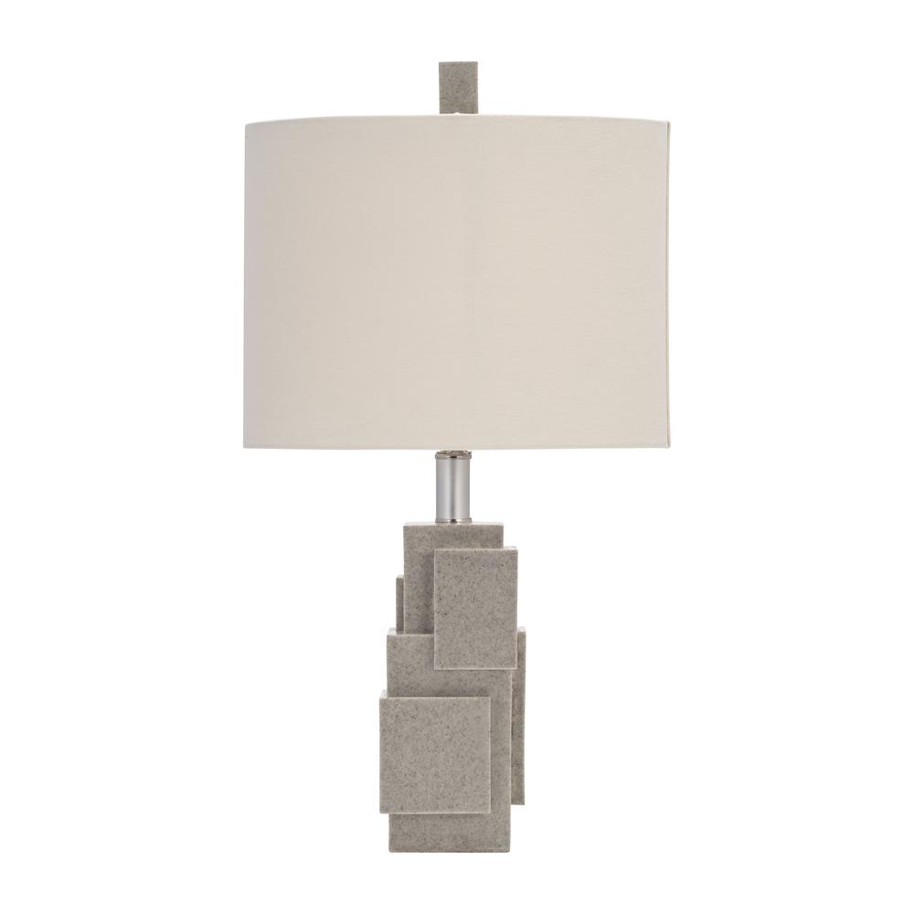 Resin 21" Blocks Table Lamp,gray. Picture 5