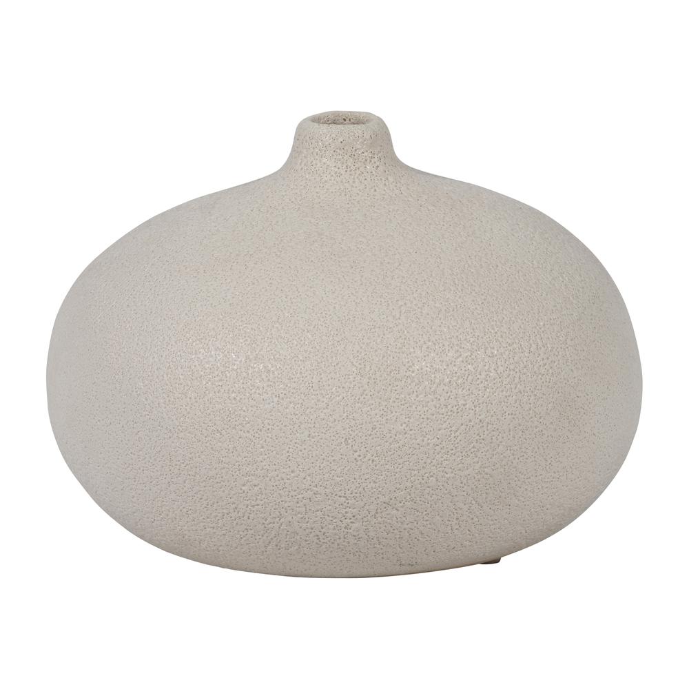 Cer, 5" Round Volcanic Vase, Cotton. Picture 2