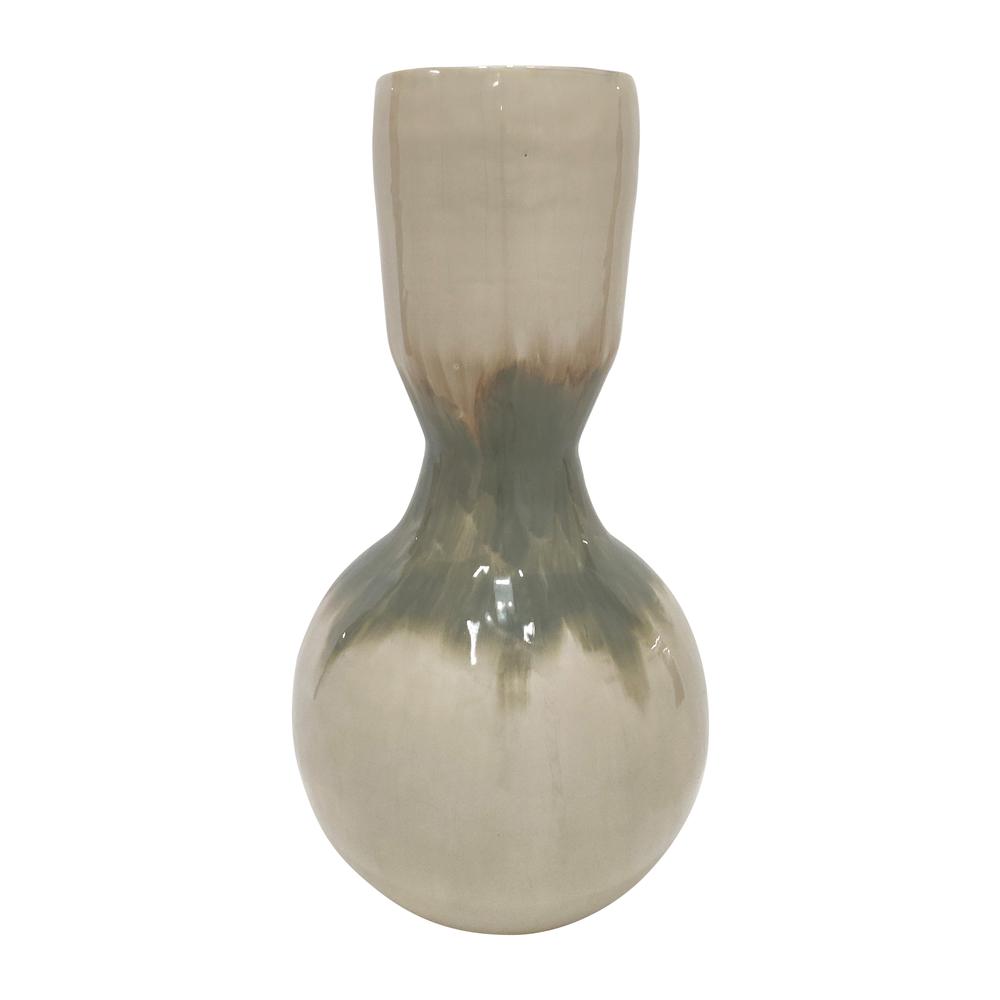 Metal, 23" Bulbous Vase, Pearl. Picture 1