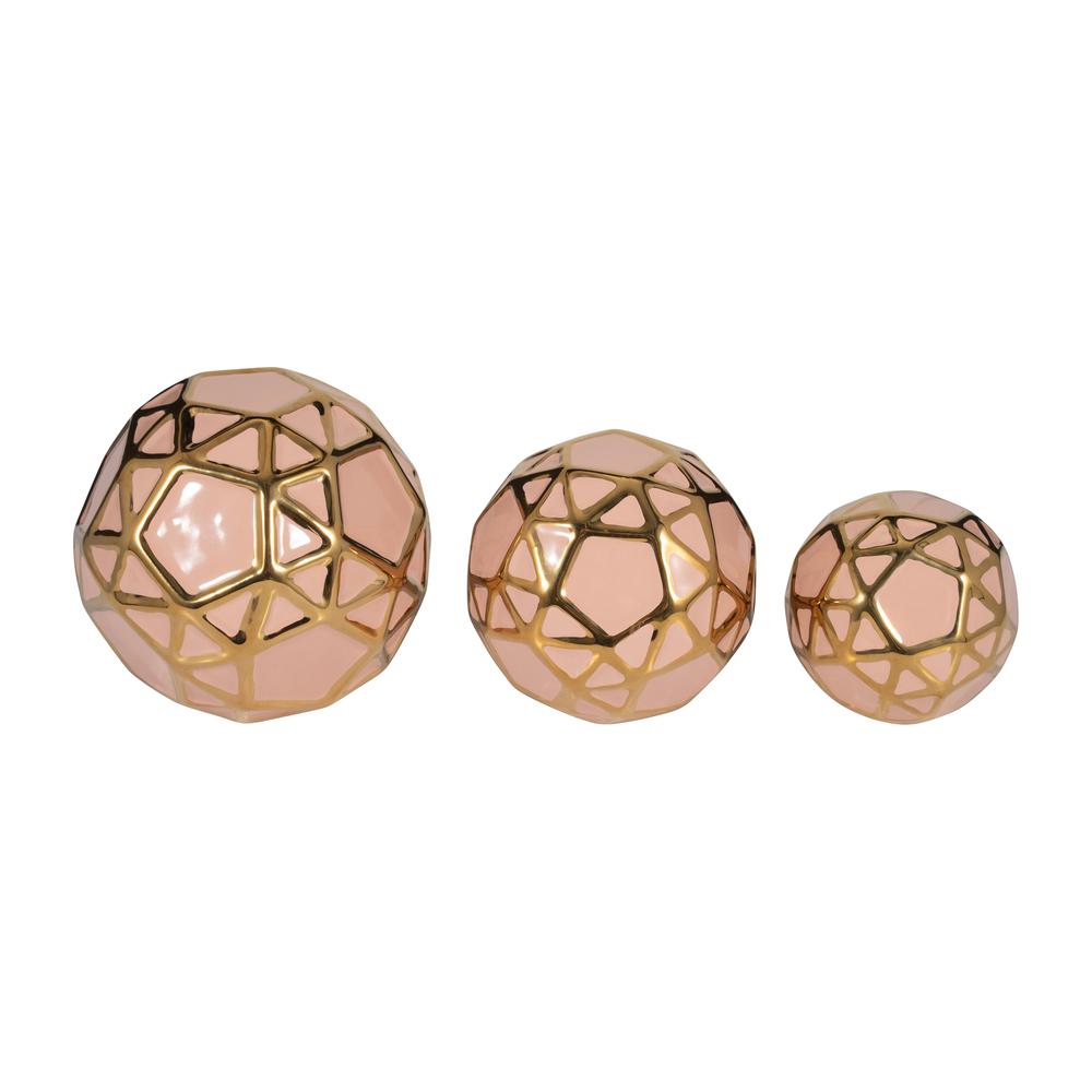 Cer, S/3 4/5/6", Orbs Blush/gold. Picture 5