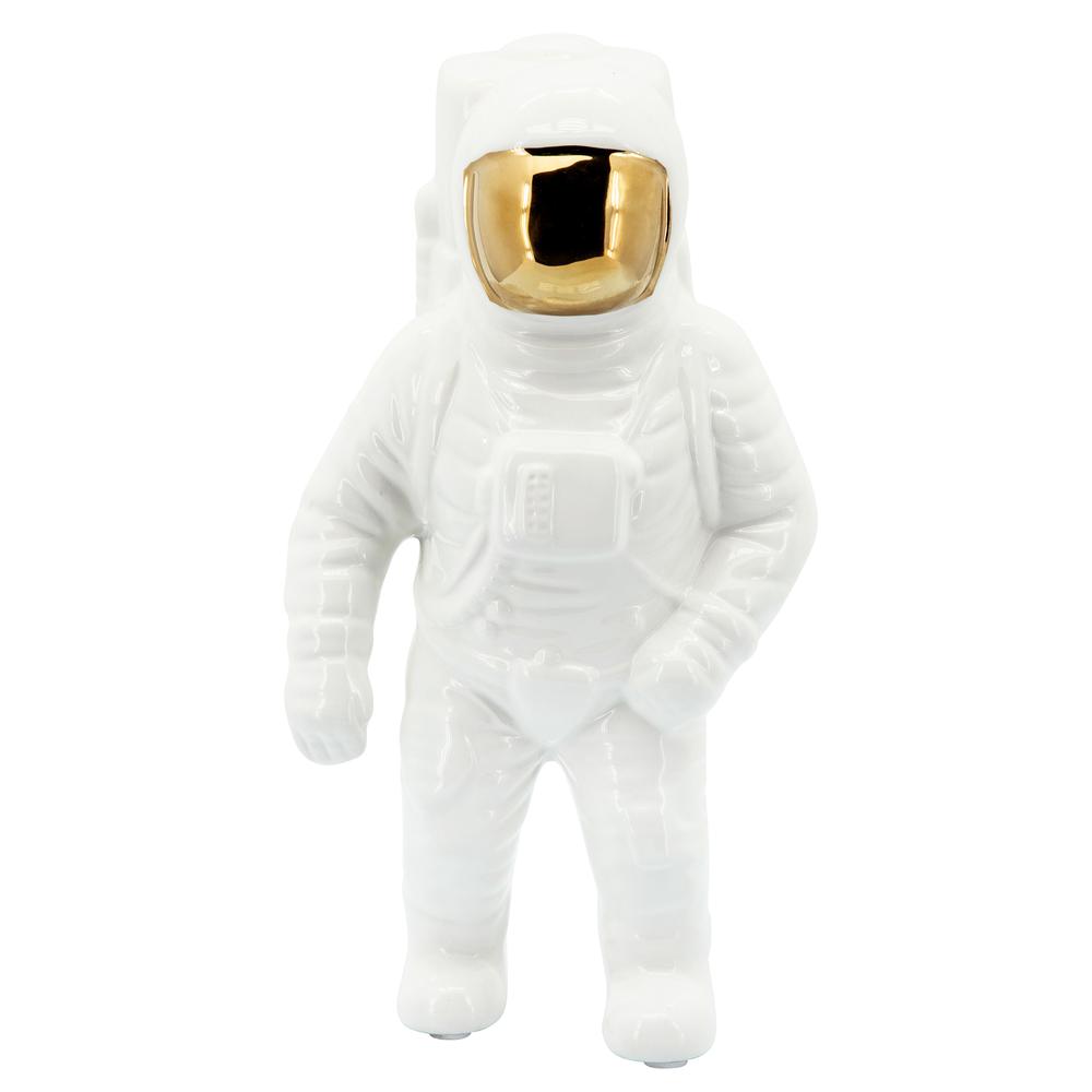 11" Astronaut Statuette, White/gold. Picture 1
