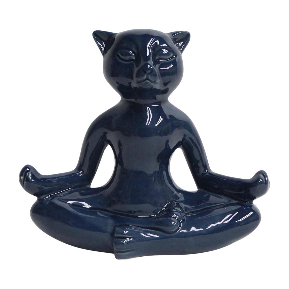 Cer, 7" Yoga Cat, Navy Blue. Picture 1