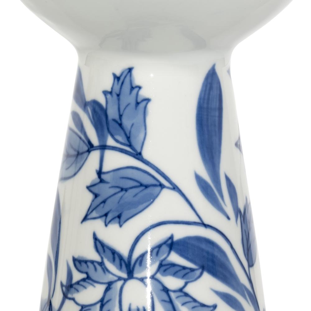 Porc,12"h Chinoiserie Candle Holder,blue/wht. Picture 4