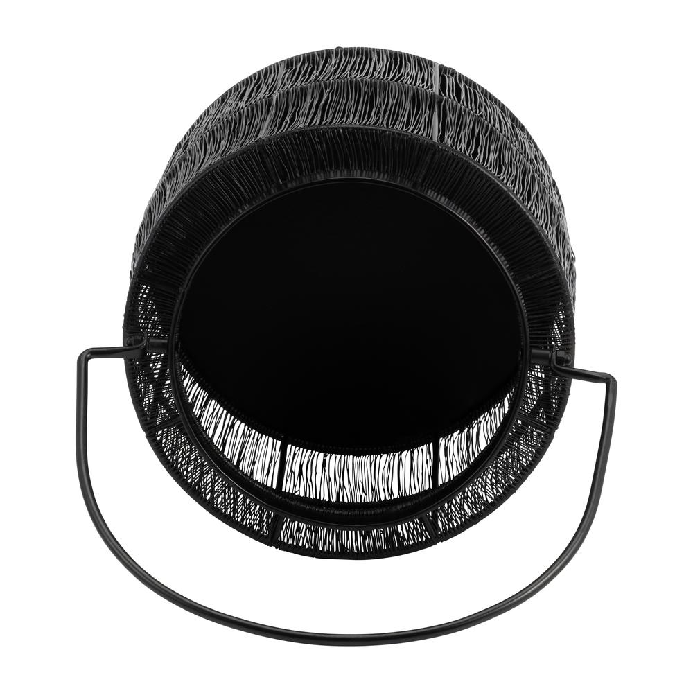 Metal 10.25" Wire Lantern, Black. Picture 6