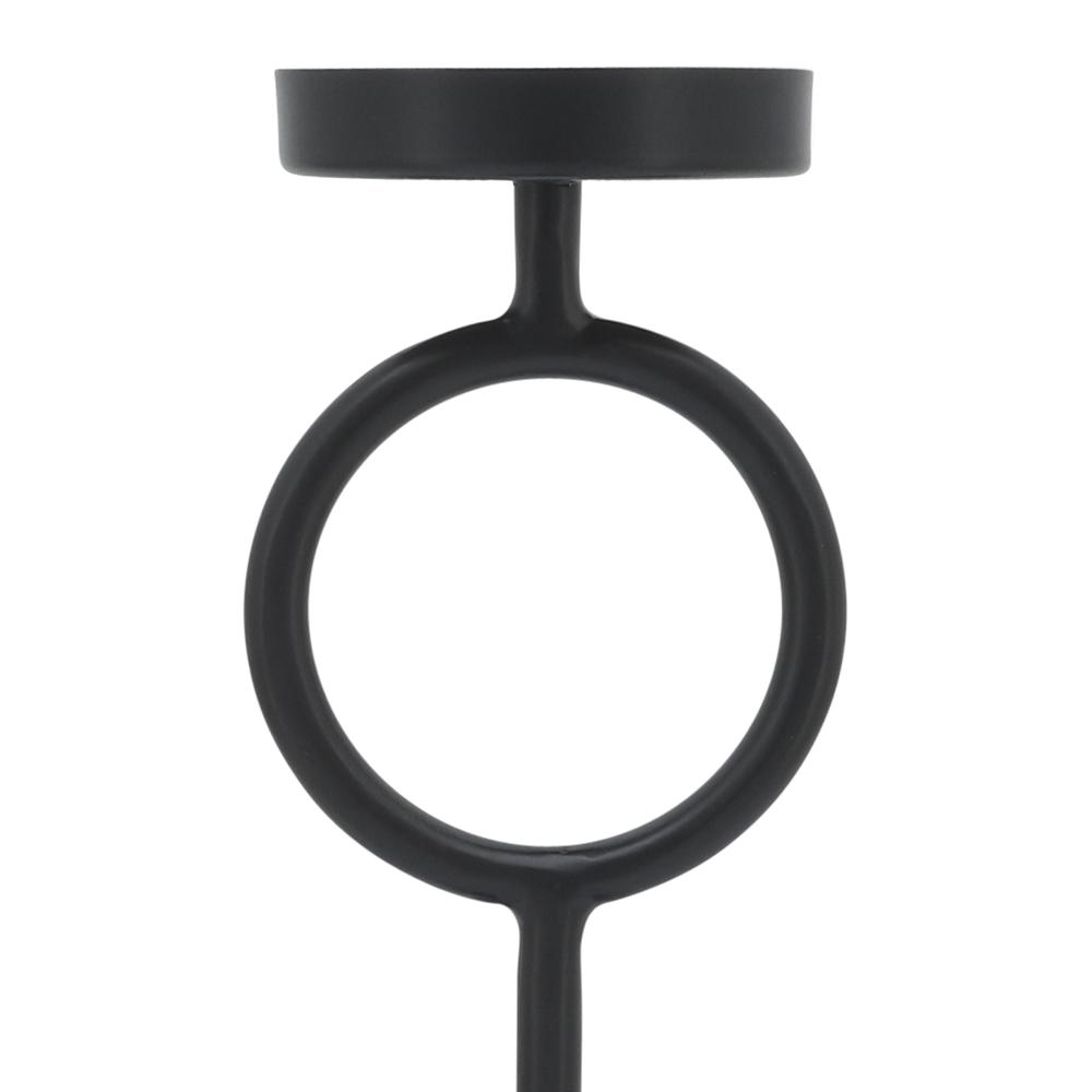 Metal, 13"h Ring Candle Holder, Black. Picture 5