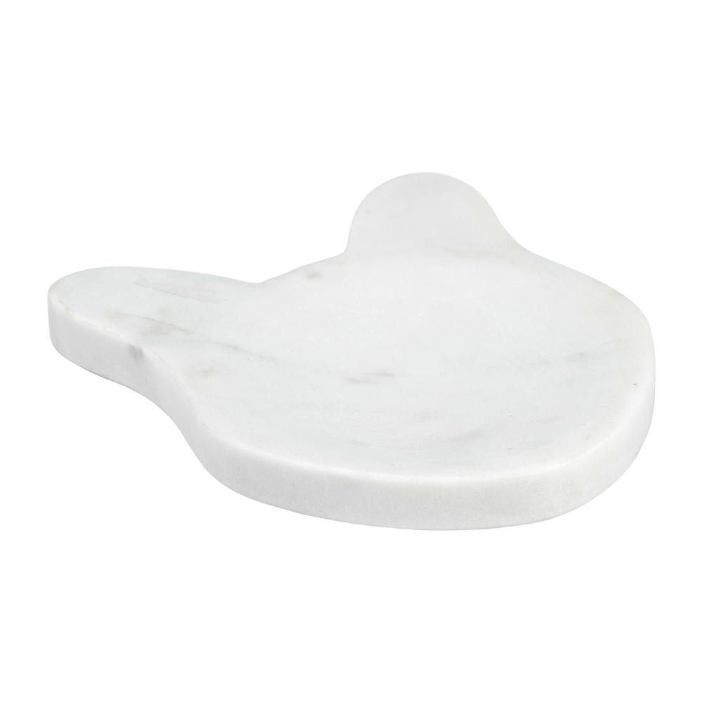 Marble, 5" Cat Tray, White. Picture 3