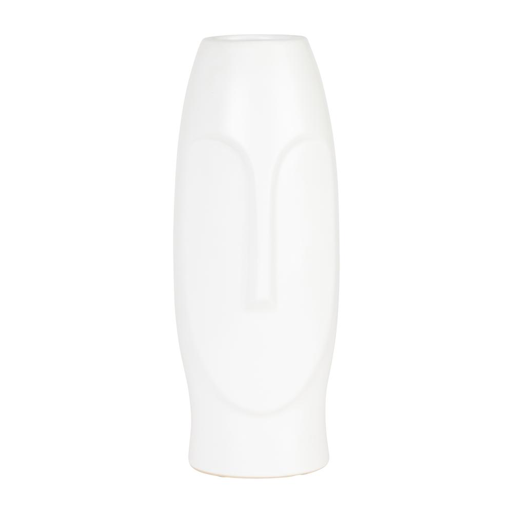 14"h Face Vase, White. Picture 1