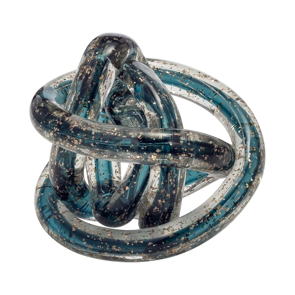 Glass, 4" Knot Blue. Picture 1