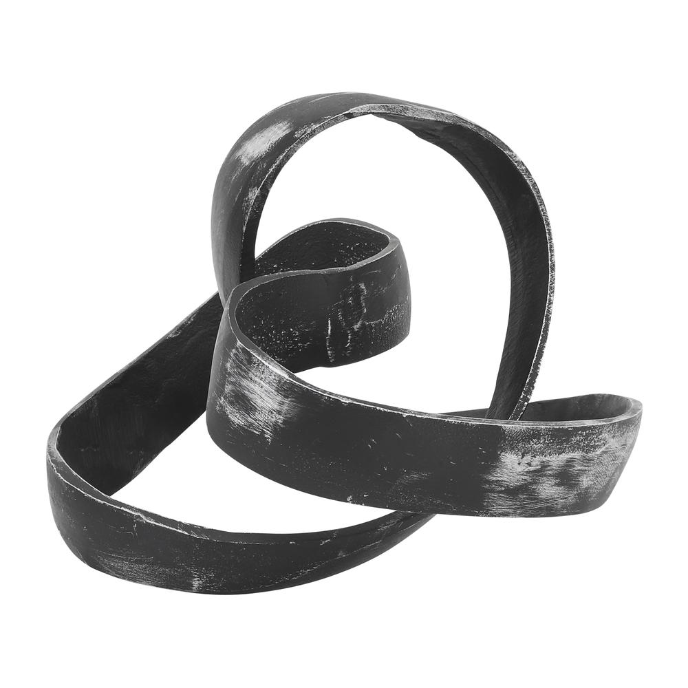 Aluminum Knot Sculpture, 7", Black. Picture 1