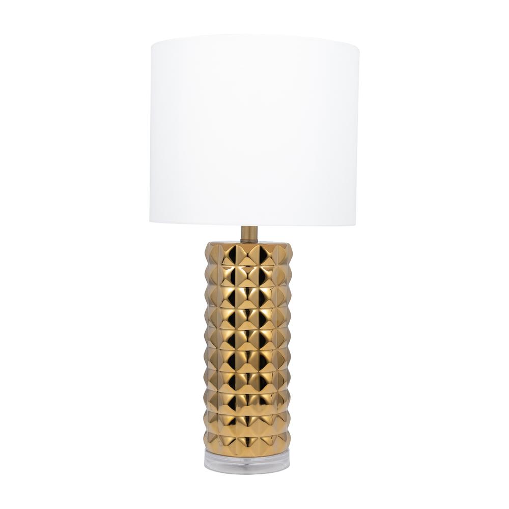 Ceramic 25" Table Lamp, Gold. Picture 1
