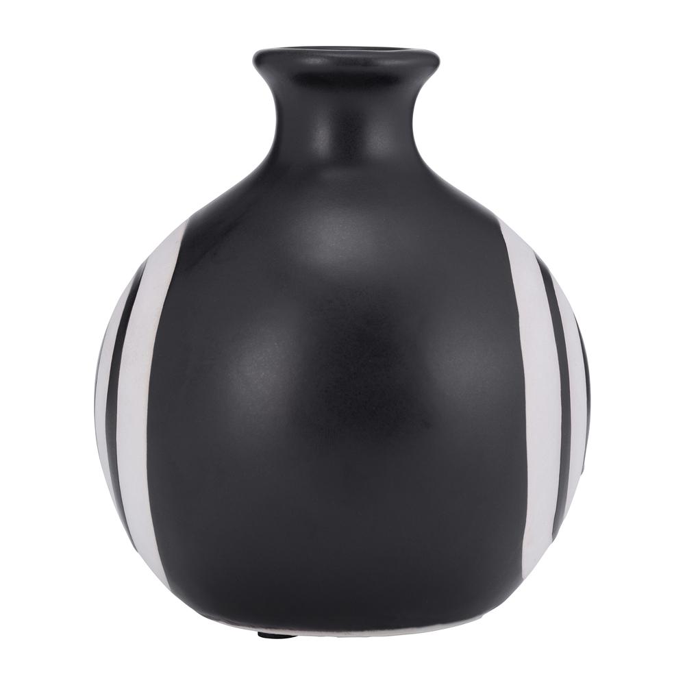 Cer, 7"h Abstract Vase, Black. Picture 3