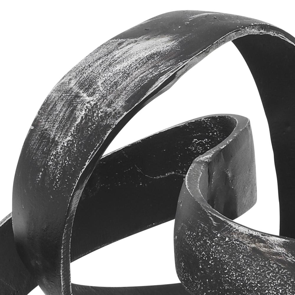 Aluminum Knot Sculpture, 7", Black. Picture 6