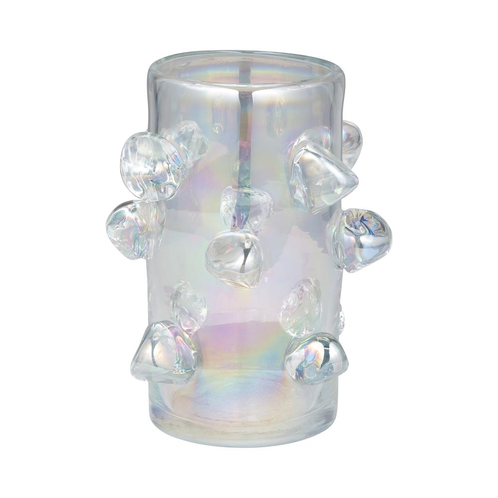 Glass, 9" Vase W/ Knots Irid. Picture 1