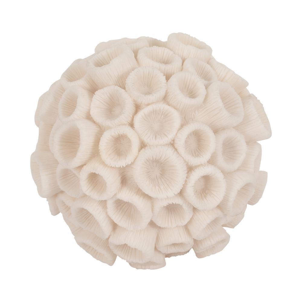 7" Round Coral Orb, Ivory. Picture 4