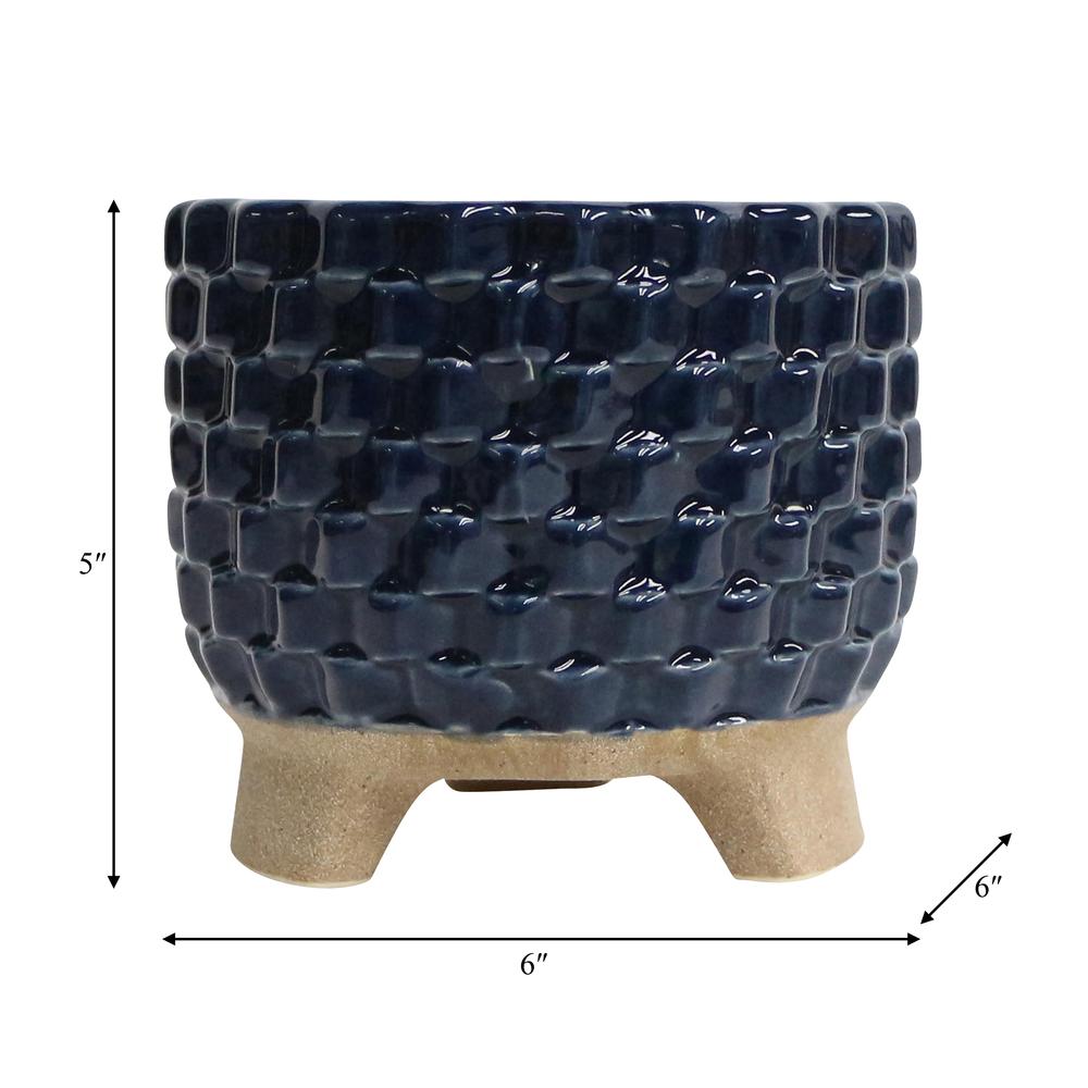 6" 13 Oz Ocean Mist Woven Candle, Navy. Picture 2
