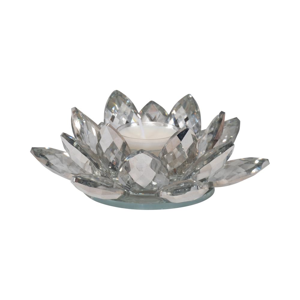 Silver Crystal Votive Candle Holder 6". Picture 3