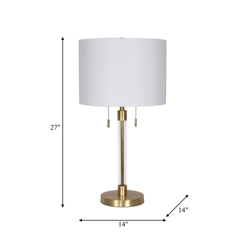 Glass 27" Chain Pull Table Lamp, Gold. Picture 2