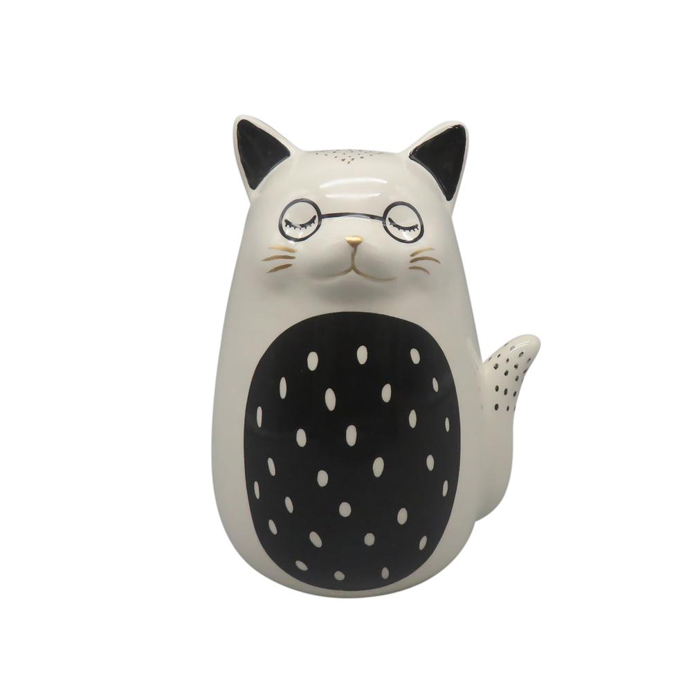 7" Spotted Belly Kitty, White/black. Picture 1