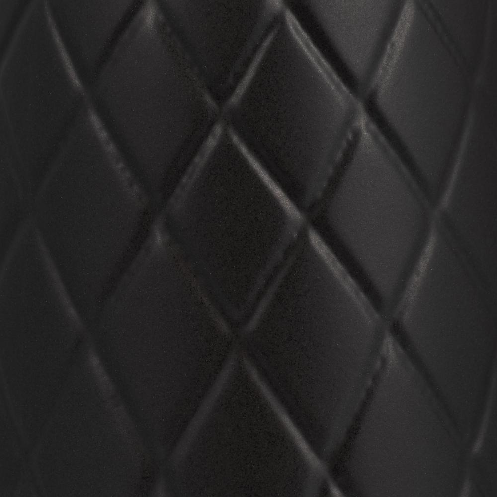 Cer, 12" Plaid Textured Vase, Black. Picture 5