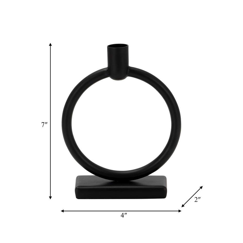 Metal,7"h, Circle Taper Candle Holder,black. Picture 9