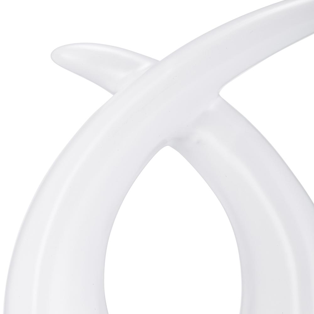 Cer, 10"h Loopy Table Top Accent, White. Picture 5