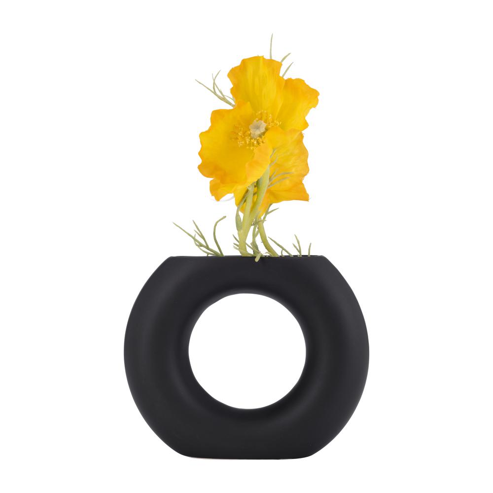 Cer, 5" Donut Vase, Black. Picture 4