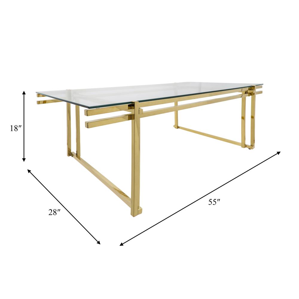Metal 55" Coffee Table, Gold. Picture 3