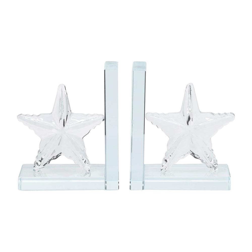 Crystal, S/2 5"h Star Bookends. Picture 2