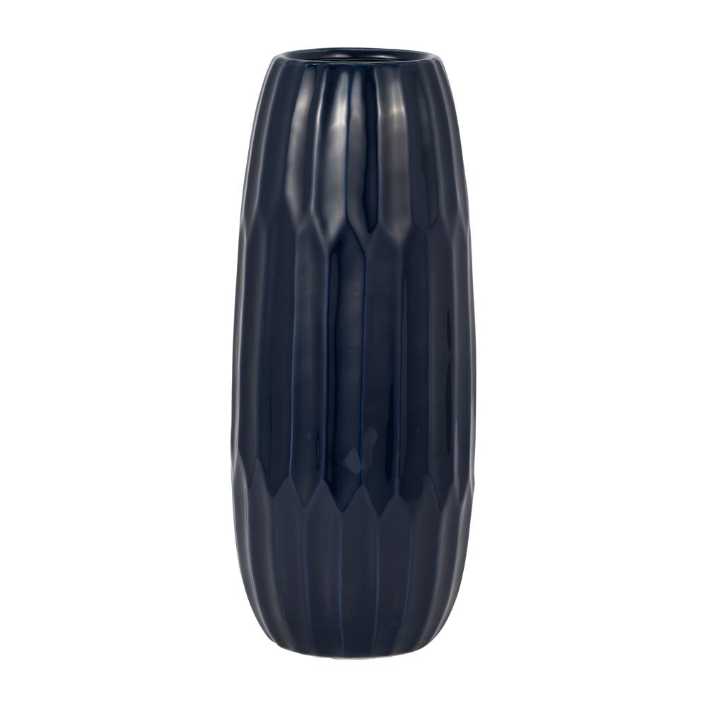 Ceramic 14" Vase , Navy Blue. Picture 2