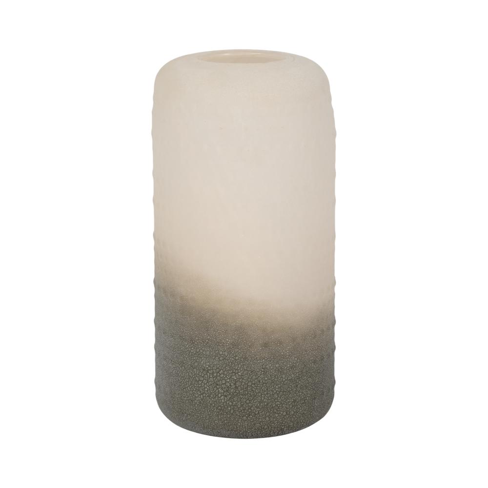 Glass 11" Textured 2-tone Vase,. Picture 1