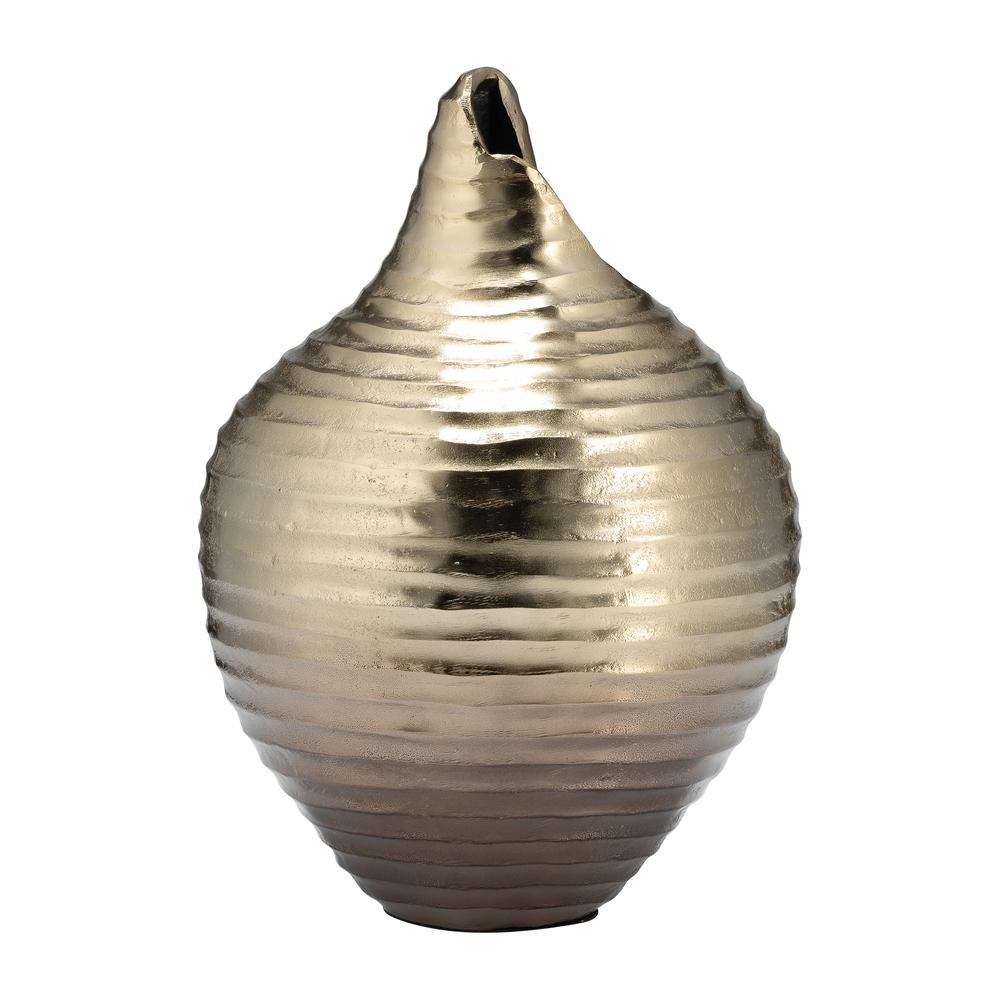 Metal,16",shell Like Vase,gold. Picture 4