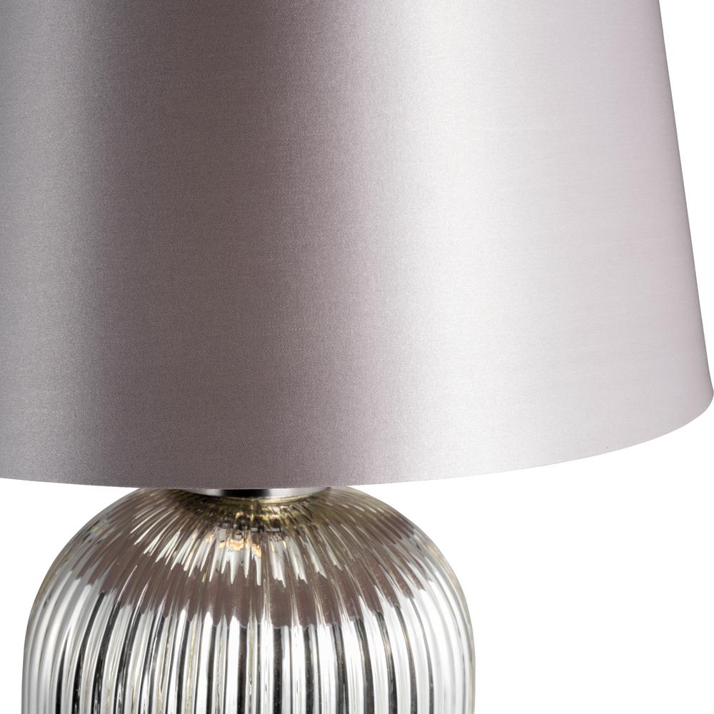 Glass, 27" Ridged Table Lamp, Silver. Picture 5