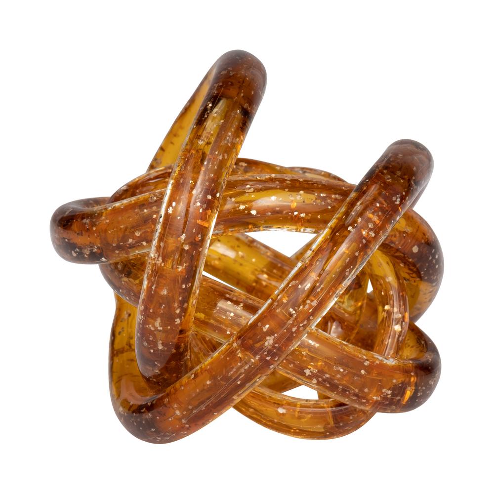 Glass, 4" Knot Amber. Picture 1