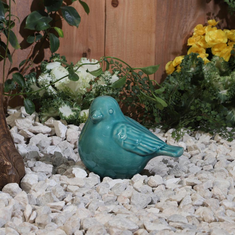 Ceramic Bird Figurine, 8" Sea Green. Picture 7