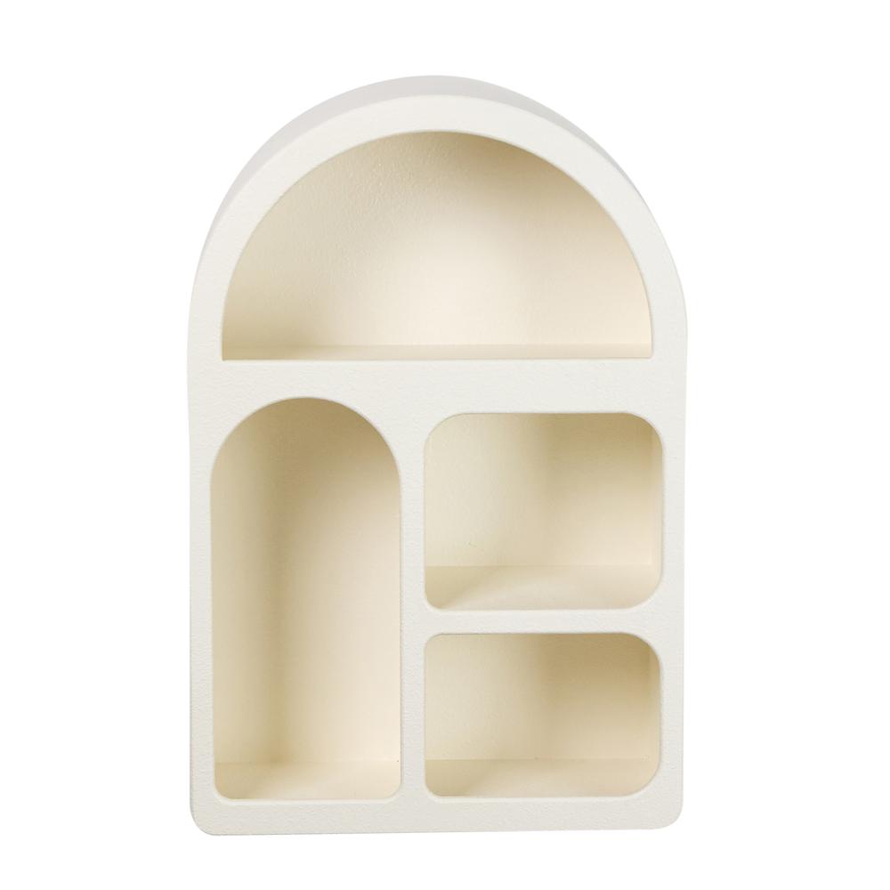 24" Arch Rough Finish Wall Shelf, White. Picture 2