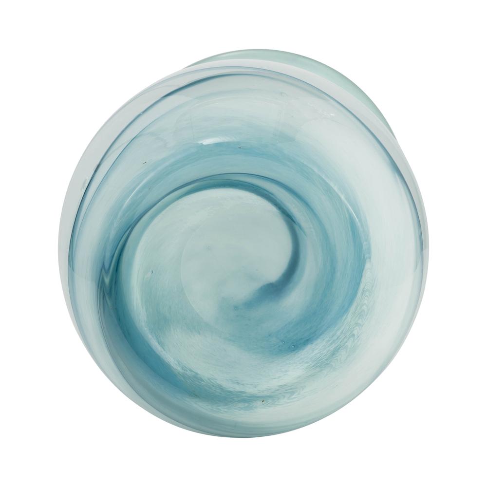 Glass, 11"h 2-tone Vase, Blue/white. Picture 6