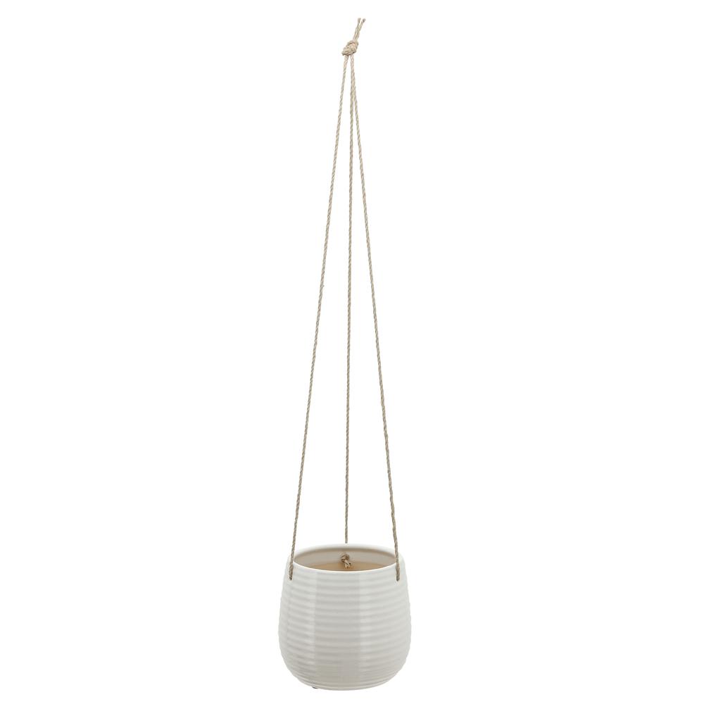 6" Hanging Planter,white. Picture 1