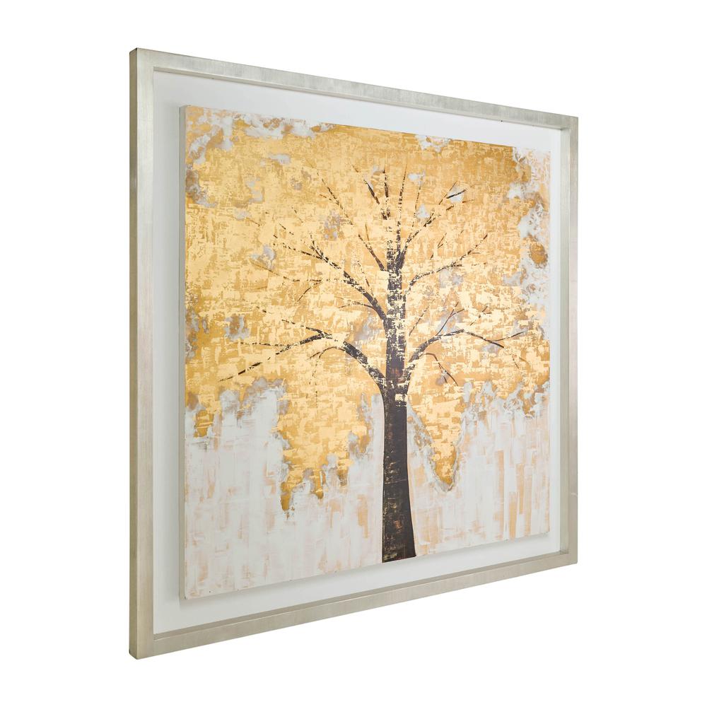 71x71, Hand Painted Autumn Gold Leaf Tree. Picture 2