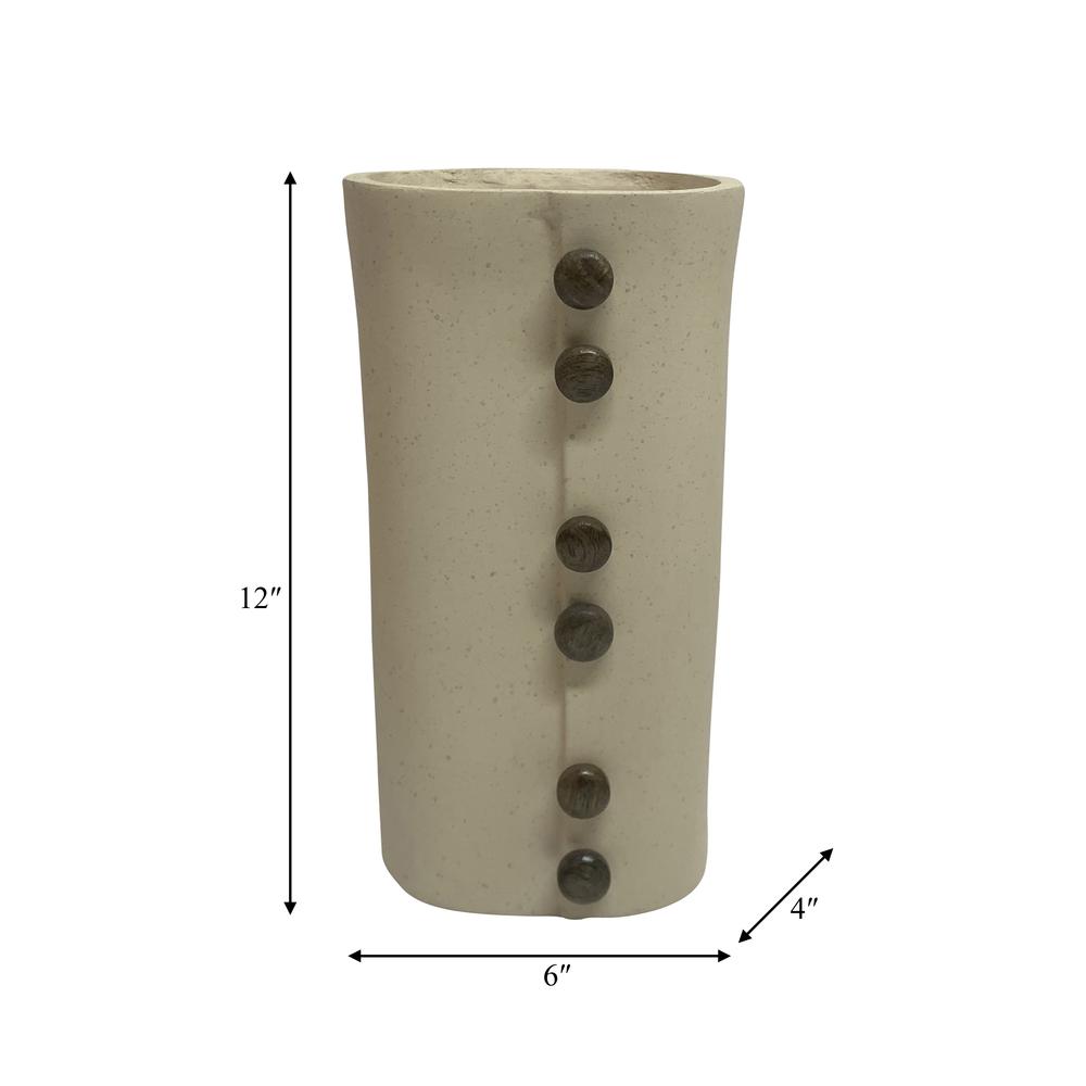 Ecomix, 12" Button Vase, Ivory. Picture 2