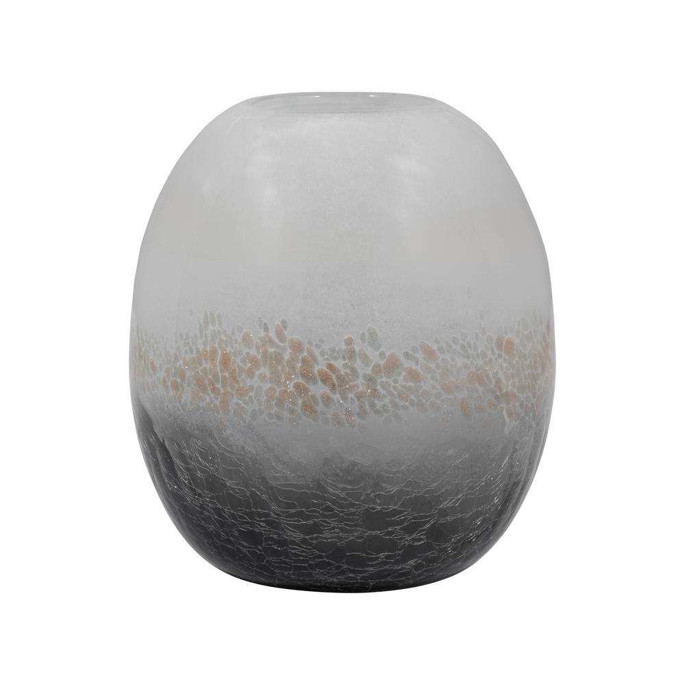 Glass, 8" Crackle Vase, Multi. Picture 1